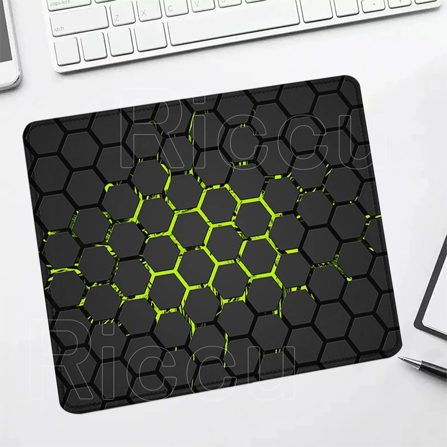 Hexagon Geometric Small Size Mouse Pad Keyboard Gamer Cushion Honeycomb HD Printing Non-slip Rubber Desk Mat Art Design Desk Rug