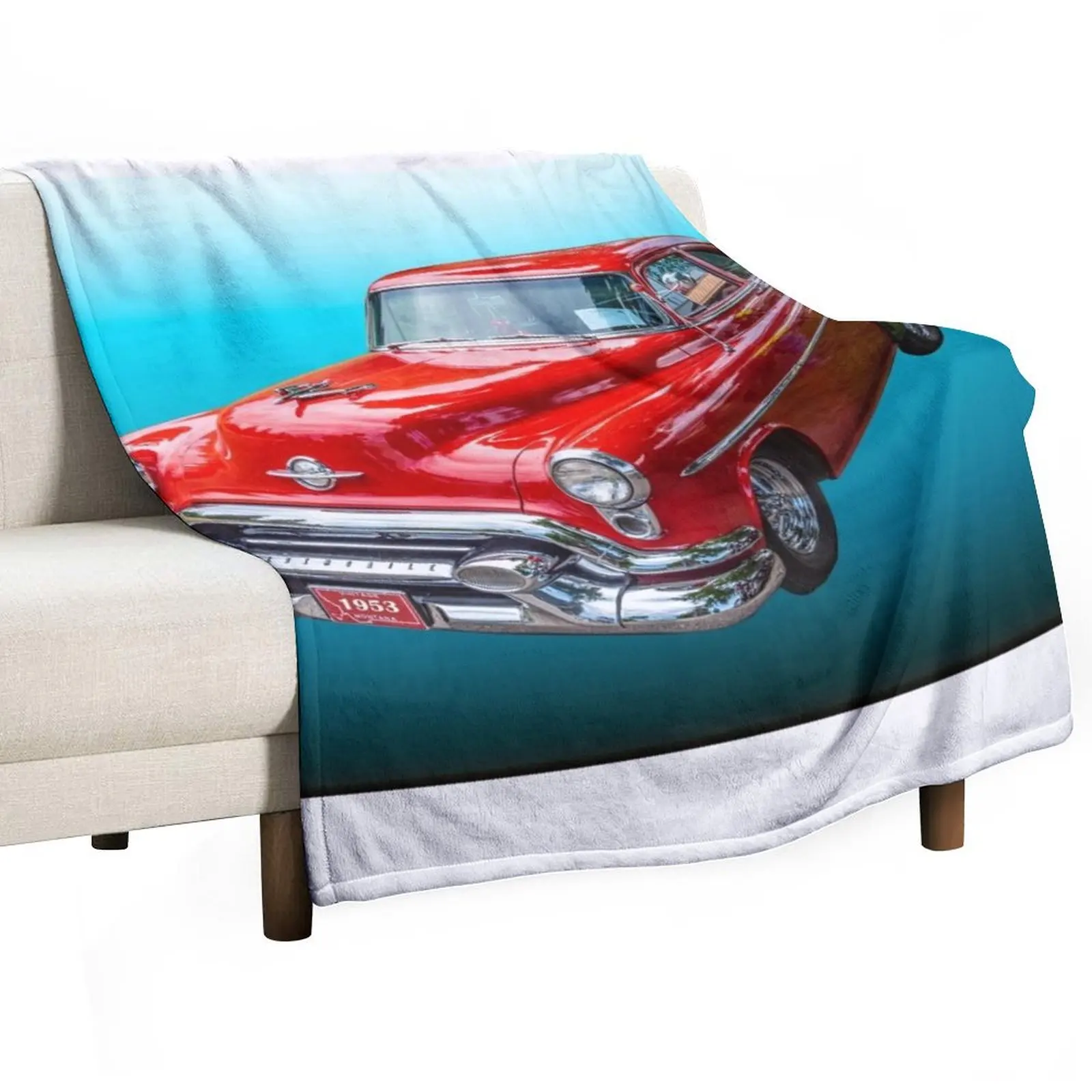1953 Oldsmobile Super 88 Throw Blanket Beach Picnic sofa bed warm winter Travel Fashion Sofas Blankets