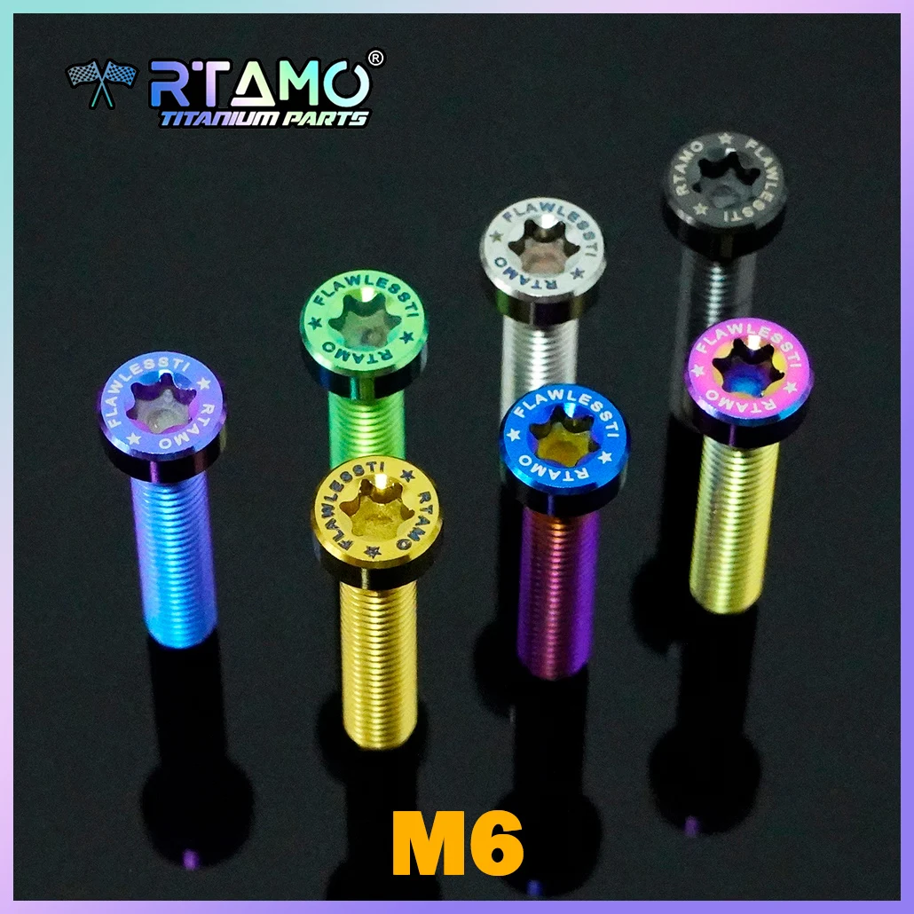 RTAMO Boulon en alliage de titane Gr5 M6x12/15/20/25/30/35/40/45mm pour vis modifiée de vélo de moto