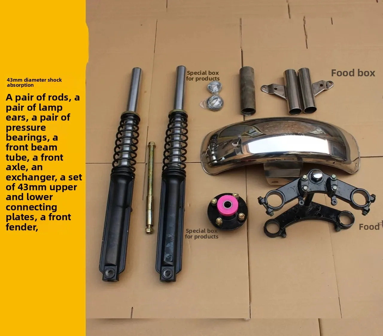 Pull Goods Tricycle Modified Front Face Assembly Electric Tricycle Front Fork Assembly Three-wheeled Motorcycle Front Shock