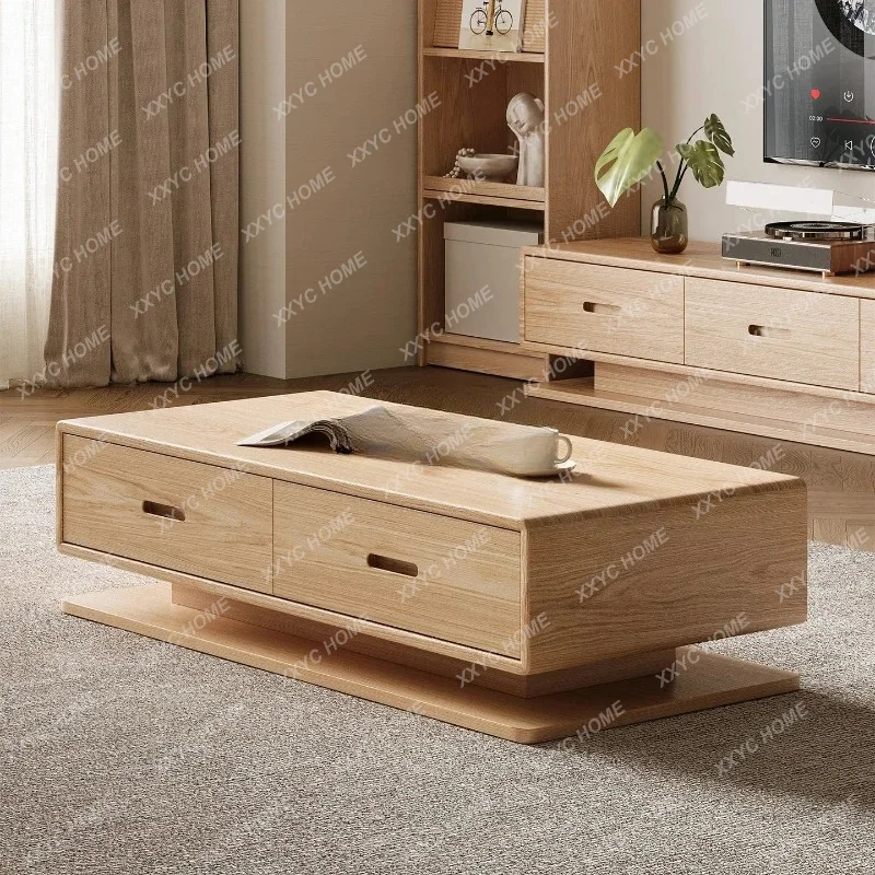 

small apartment living room modern simple ash wood coffee table