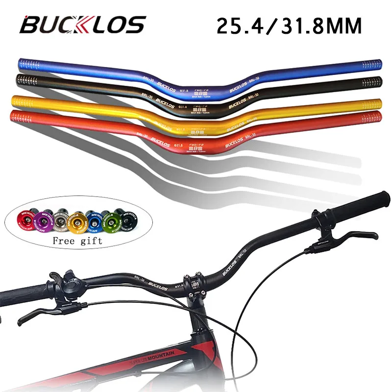 BUCKLOS Mtb Handlebar 31.8/25.4mm bike Riser Bar 620/660/720/780mm Aluminum Alloy Bicycle Handlebar Cycling Handle Bar Bike Part