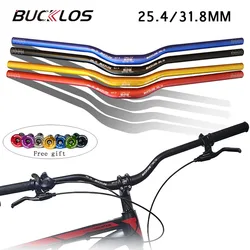 BUCKLOS Mtb Handlebar 31.8/25.4mm bike Riser Bar 620/660/720/780mm Aluminum Alloy Bicycle Handlebar Cycling Handle Bar Bike Part