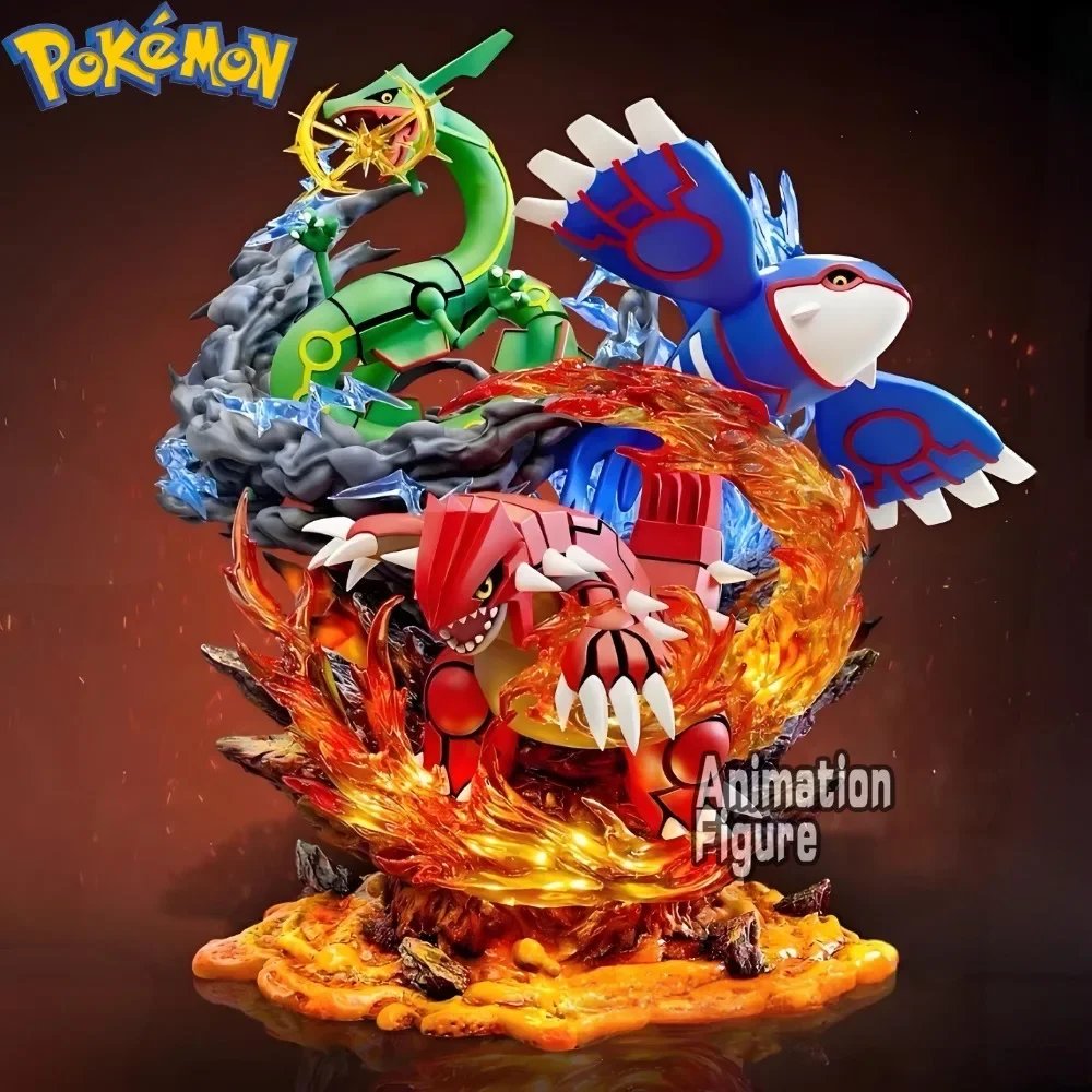 35 cm/13.78in Anime Pokemon Figure Groudon Kyogre Rayquaza figurines d'action Pvc Collection modèle jouets pour enfants cadeaux