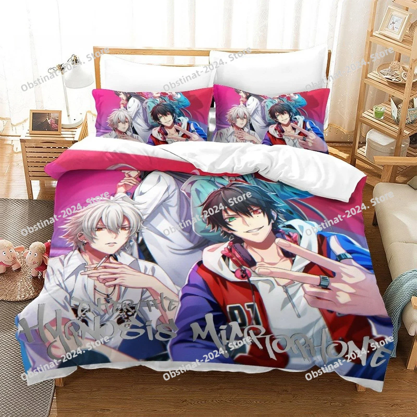 

Hypnosis Mic Division Rap Battle Rhyme Anima Bedding Set Single Twin Full Queen King Size Bed Set Kid Bedroom Duvet Cover Sets