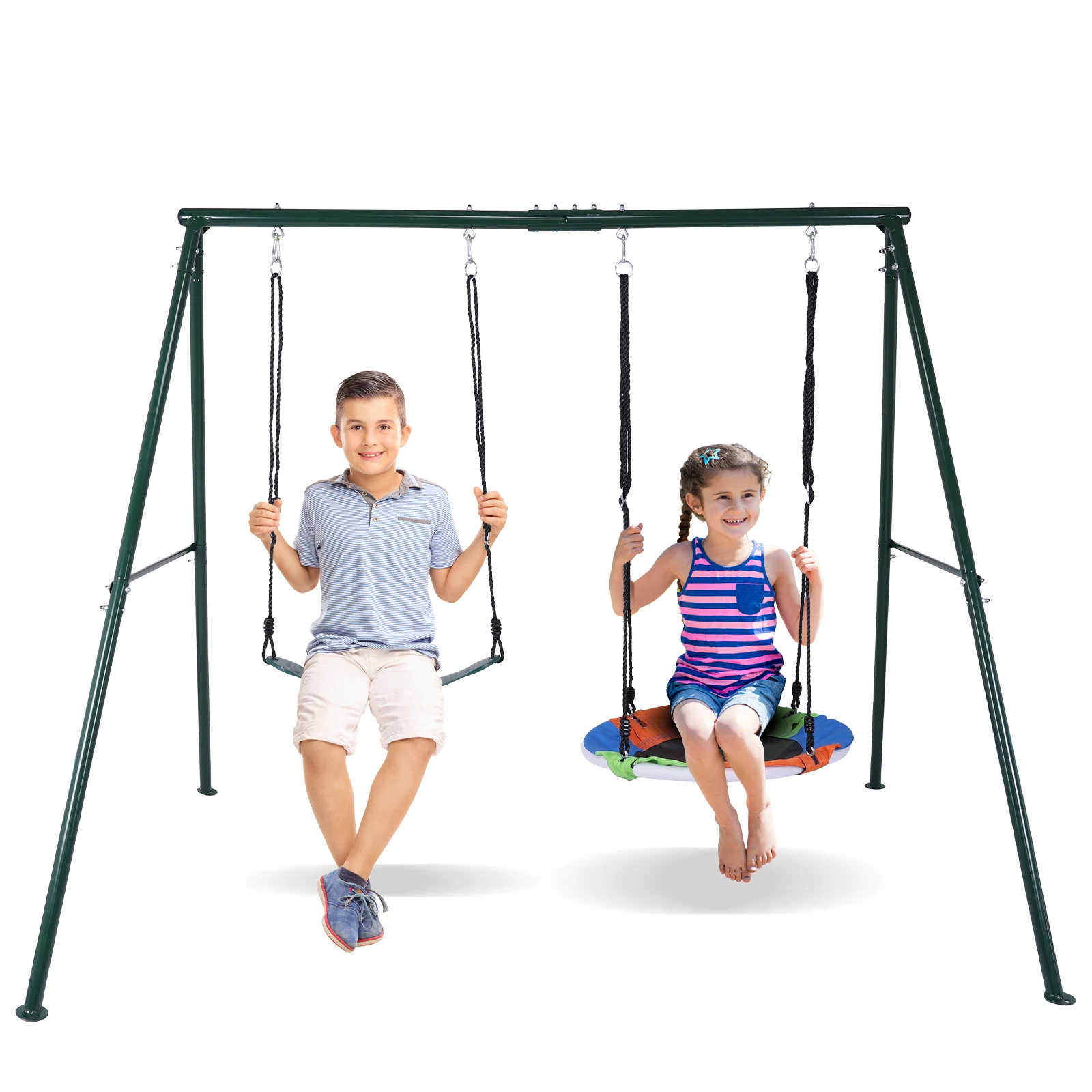 Set di altalene Telaio Telaio per parco giochi resistente antiruggine Set di cornici per altalena doppia multiuso per altalena universale Altalena per tavola morbida