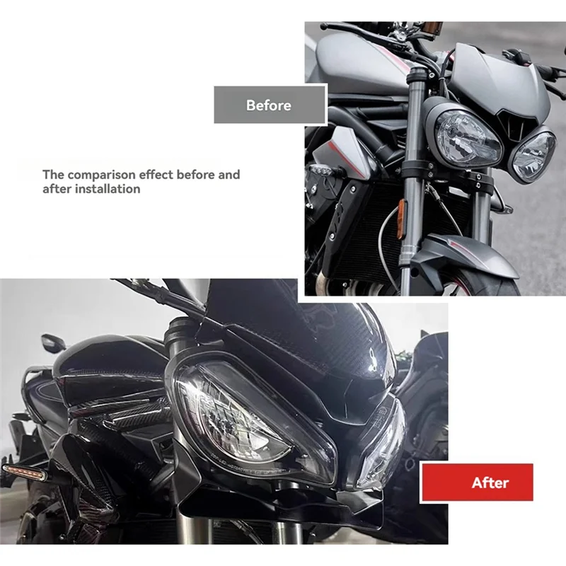 

Для Street Triple 765 RS мотоцикла, передняя губа, комплект спойлеров с фиксированным обтекателем крыла для Street Triple 765 RS
