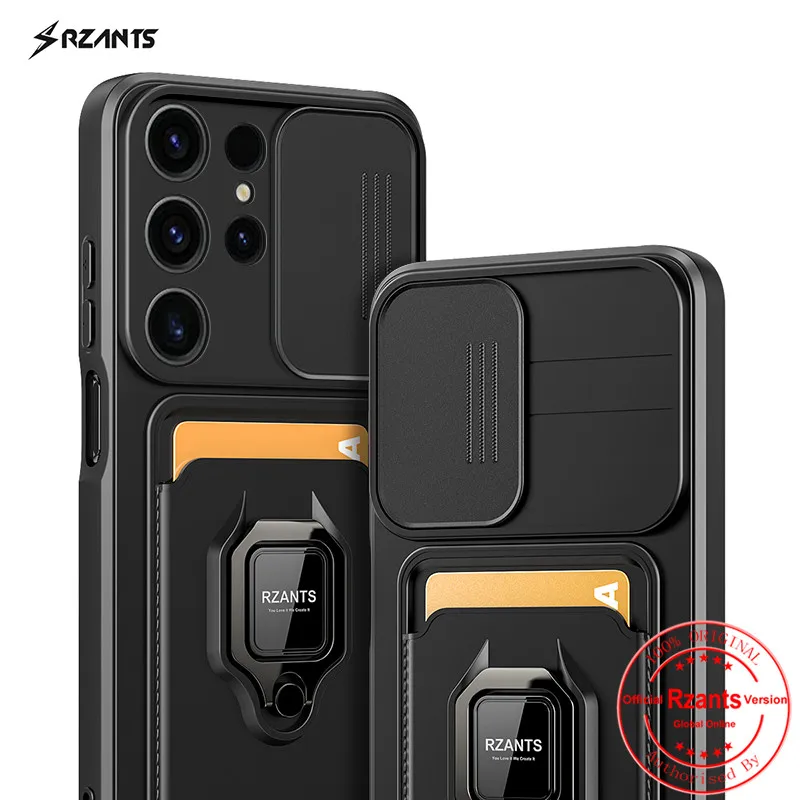 Rzants For Xiaomi Poco M5 4G Fashion Case[Bison]Smooth business Push-pull card holder ring armor Case Cover