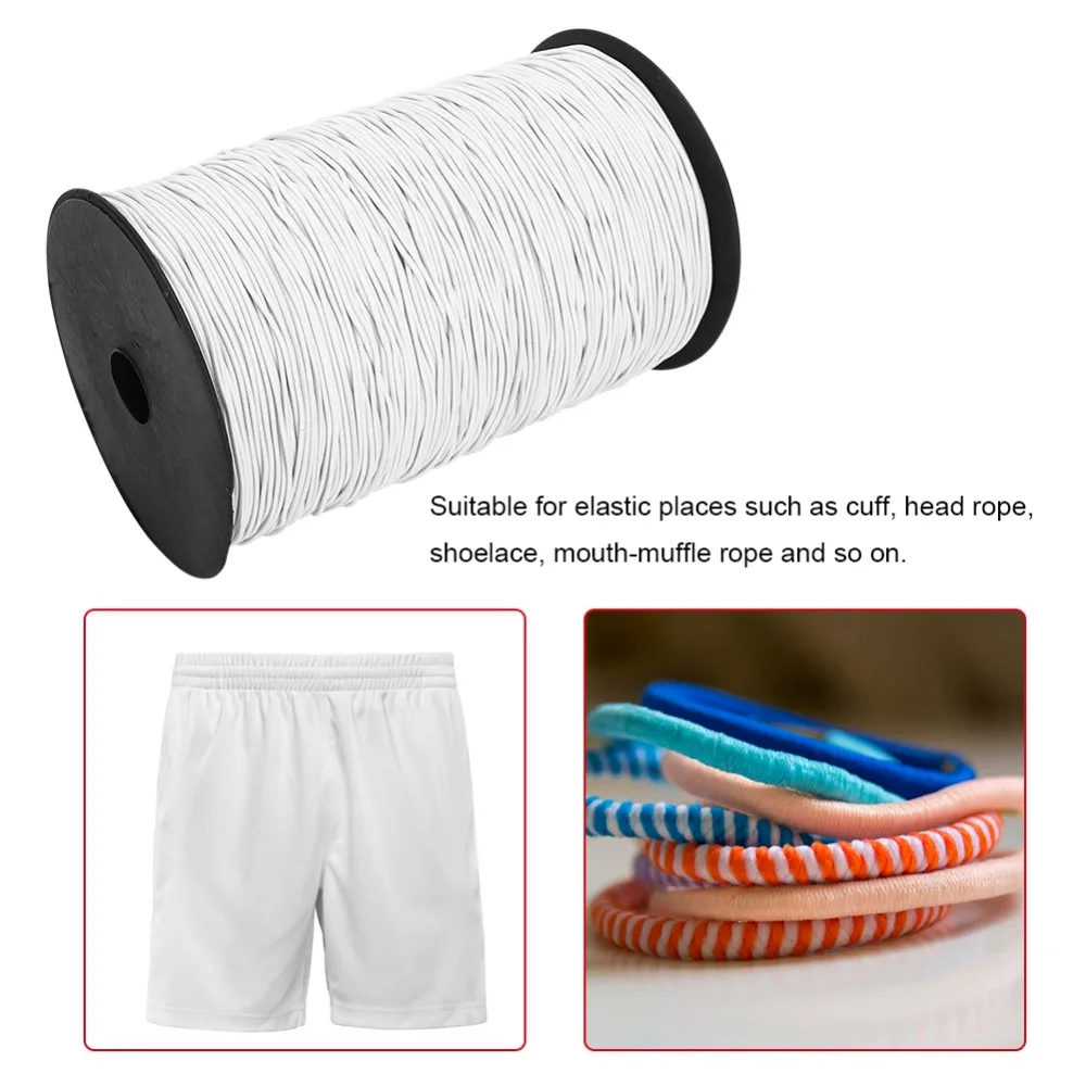 Durable 500m Length Elastic Bungee Rope 1.5mm Diameter Stretchable Waxed Polyester Cord Stretchy Bracelet Cord DIY