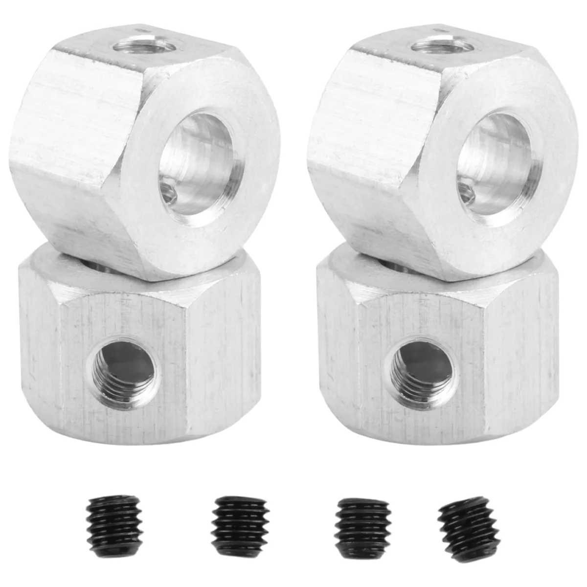 Adaptador hexagonal de cubo de rueda combinador de Metal, piezas de actualización de coche teledirigido, 4 piezas, 5mm a 12mm, para WPL D12 C14 C24 B14 B16 MN D90 D91