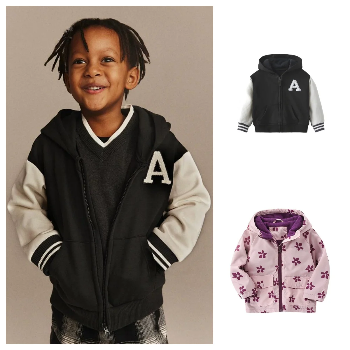 

Осенняя куртка для маленьких мальчиков контрастного цвета с вышивкой в виде рождественской елки на молнии, теплое пальто с капюшоном и длинными рукавами