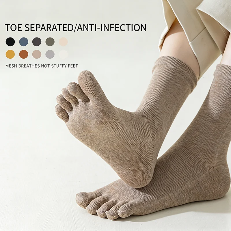 Fünf-Finger-Socken für Damen und Mädchen, Kompressionssocken, rutschfest, schweißabsorbierend, atmungsaktiv, bequeme, antibakterielle Socken für Yoga und Laufen