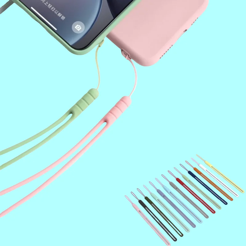 

8 шт. силиконовый ремешок для мобильного телефона, декоративный подвесной ремешок на запястье, ремешок-цепочка для наружной веревки