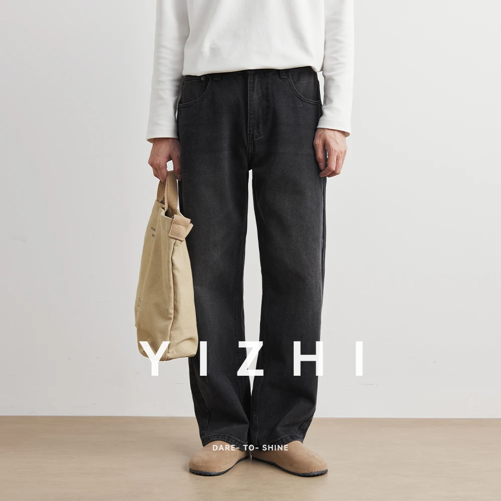 Male Classic America Hip Hop Rap Jeans Wide Leg Youth Popular Jeans Men Straight Leg Retro Loose Trousers Oversized Denim Pants