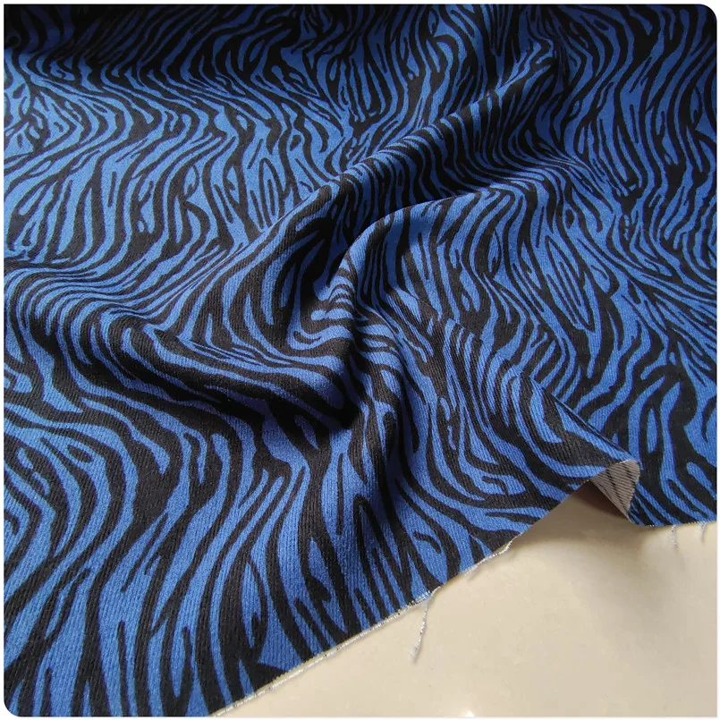 Spring, Autumn and Winter Blue Zebra Twill Brushed Fabric Suit Dress Pants Suit Fabric