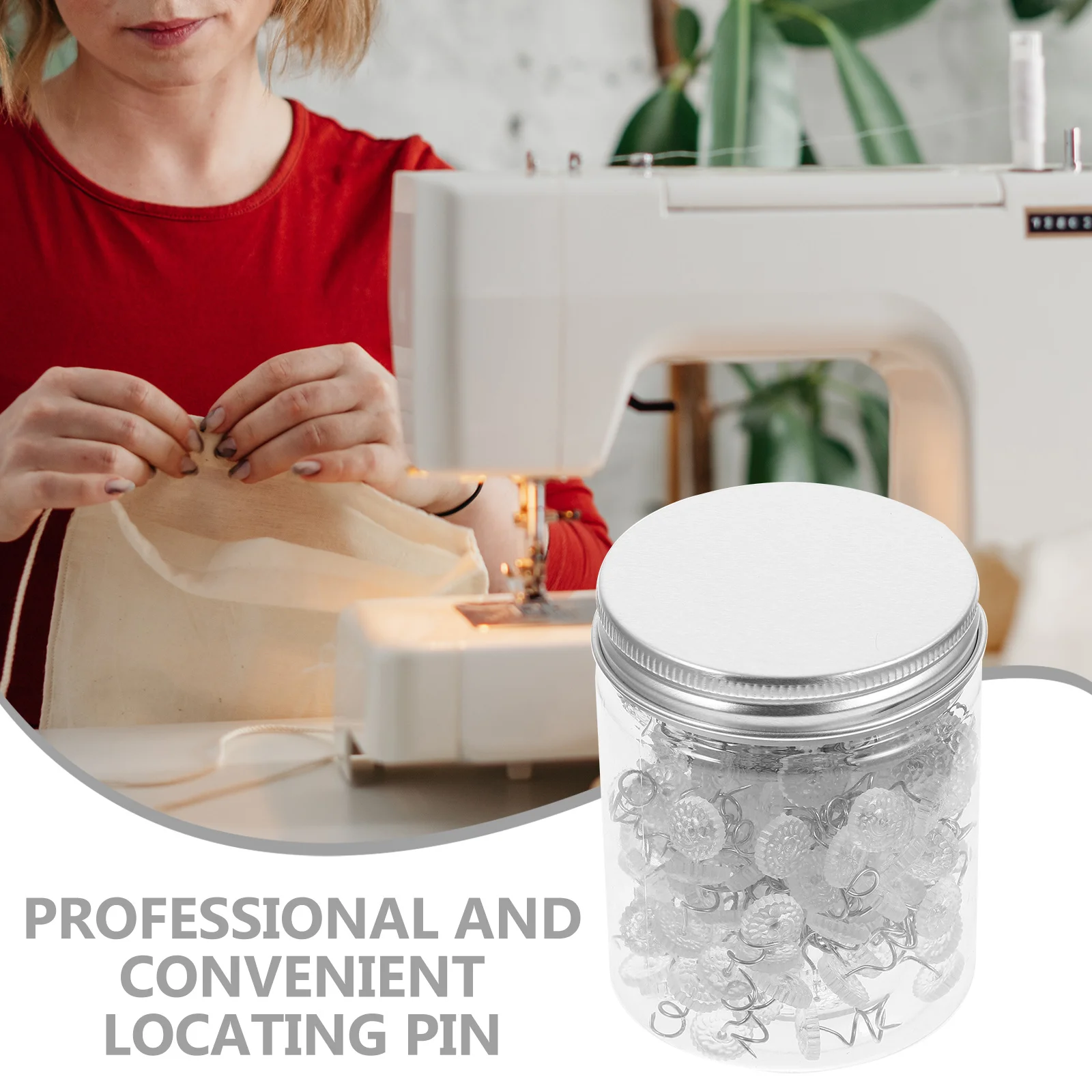 

200pcs Sewing Locating Pin Plastic Head Iron Needles For Diy Quilting Embroidery Craft Corsage Wedding Bouquet Fabric Pins