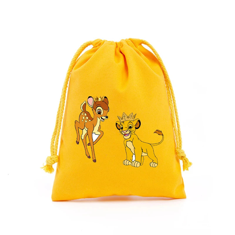 Mufasa Lion King borsa con coulisse film Cartoon Print Sport Boy Girl children\'s Kid Portable Birthday Party Hand Pocket Gift Pouch