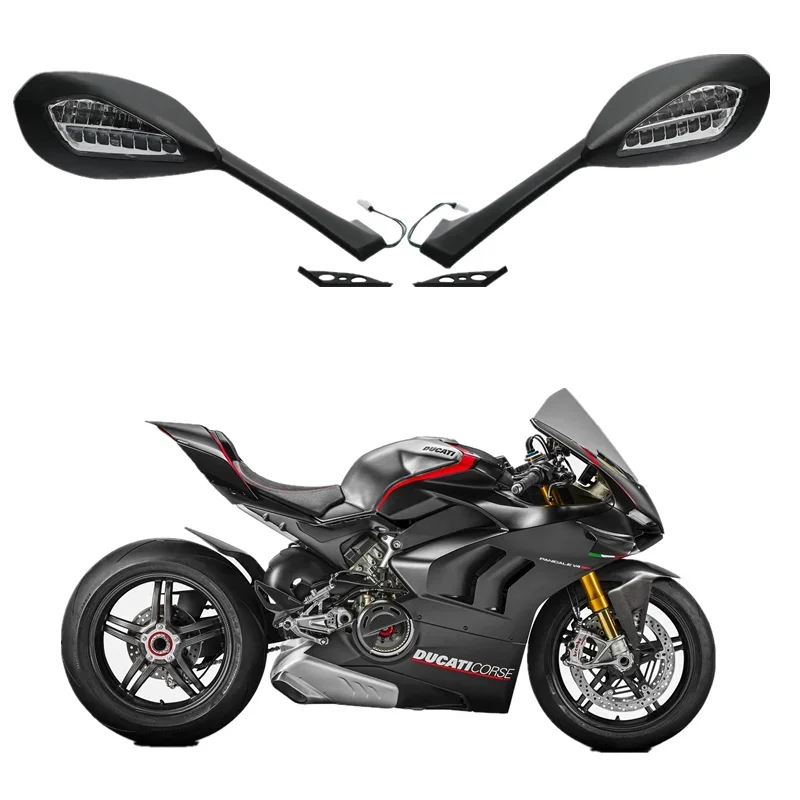 For Ducati Panigale V4 2018-2021  Speciale S Corse Anniversario Superleggera SP Motorcycle Parts Mirrors LED Turn Signals