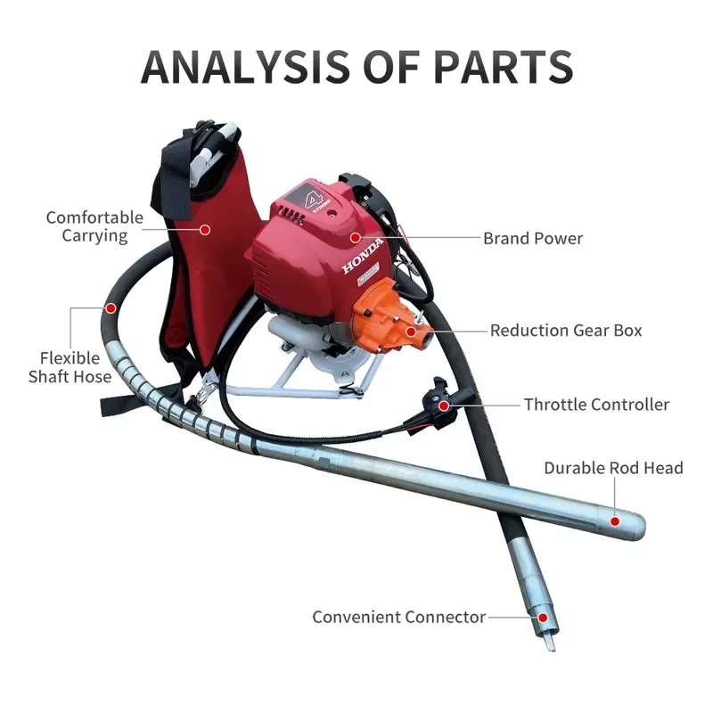 High Quality Backpack Concrete Vibrator Four Stroke  Engine Cement Vibrator for Construction