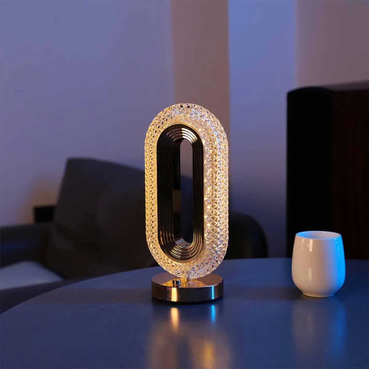 USB Runway Crystal Table Light Charging Touch Three Color Atmosphere Light Bedroom and Living Room Decorative Atmosphere Light