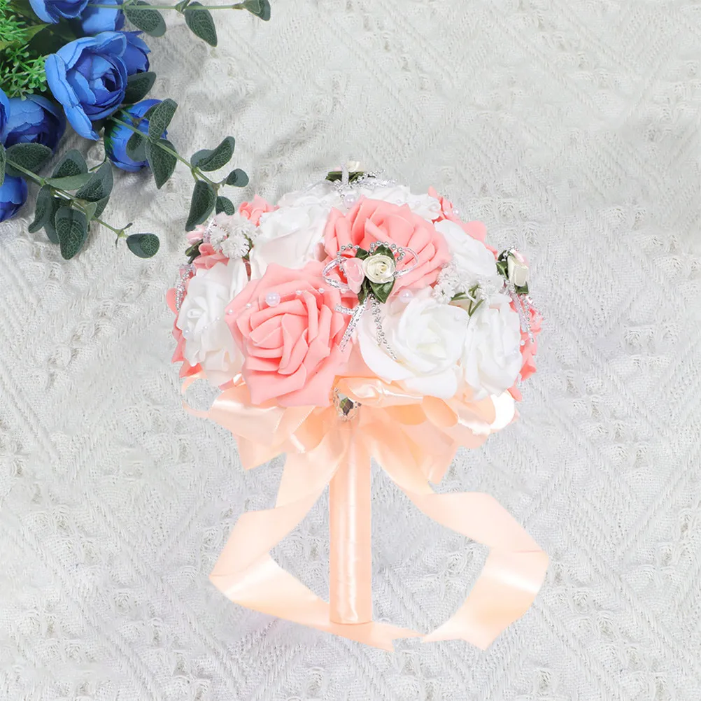 

1 шт. Искусственный свадебный букет невесты из розовых пионов, реалистичный, яркий, для декора и подарков на свадьбу