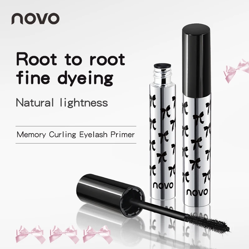 

novo Curling Eyelash Primer Long Lasting Black Waterproof Silk Fiber Mascara Lengthening Eyelash Extensions Eye Beauty Makeup