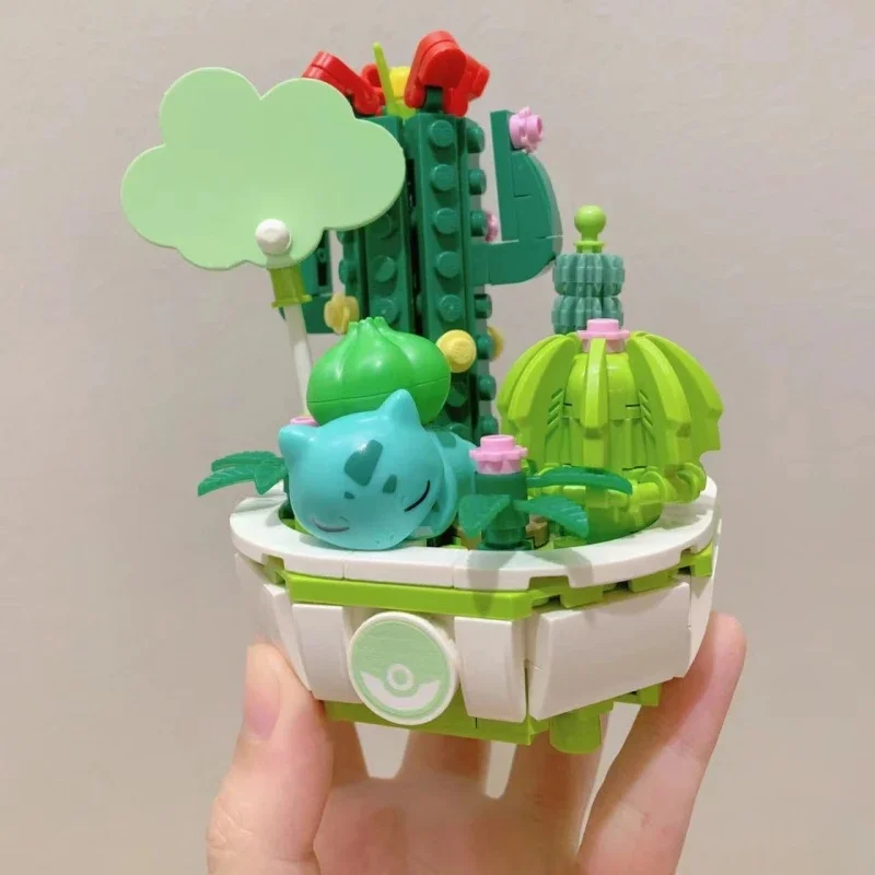 Keeppley Building Blocks Pokémon Plant Pot Bulbasaur Jigglypuff Pikachu Model Splicing Educational Toy Ornaments Collection Gift