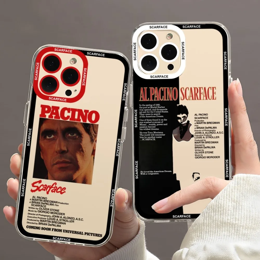Scarface 1983 Film Al Pacino Handy hülle für iPhone 11 12 Mini 13 14 15 Pro Max transparente Hülle