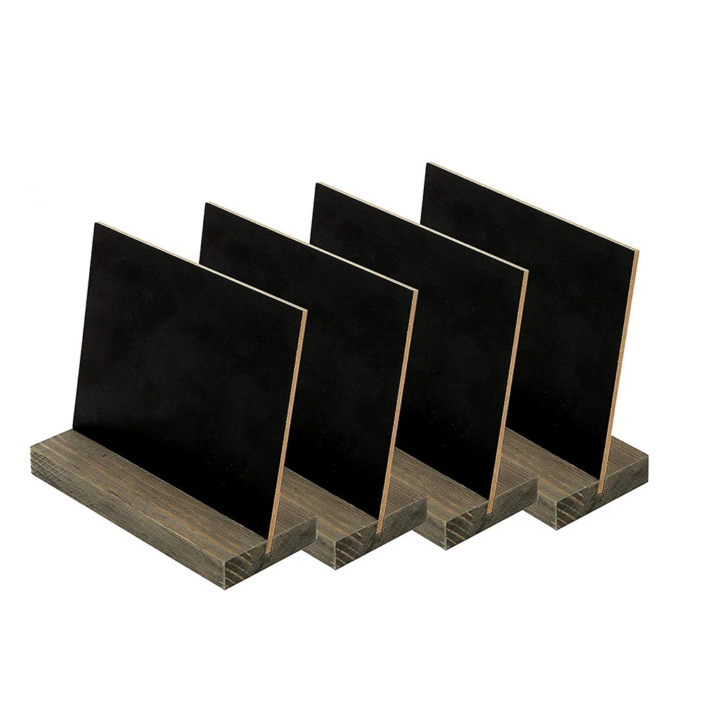 

10 Pcs Message Blackboard Tabletop Chalkboard Sign with Stand Wooden Mini Signs