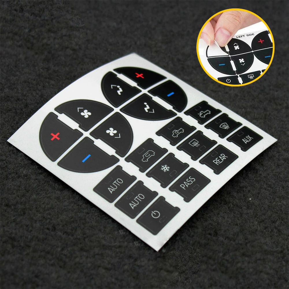 Car Button Repair Sticker AC Dash Button Repair Kit PVC Stickers Dash Board Decal For Chevrolet Avalanche Silverado Suburban