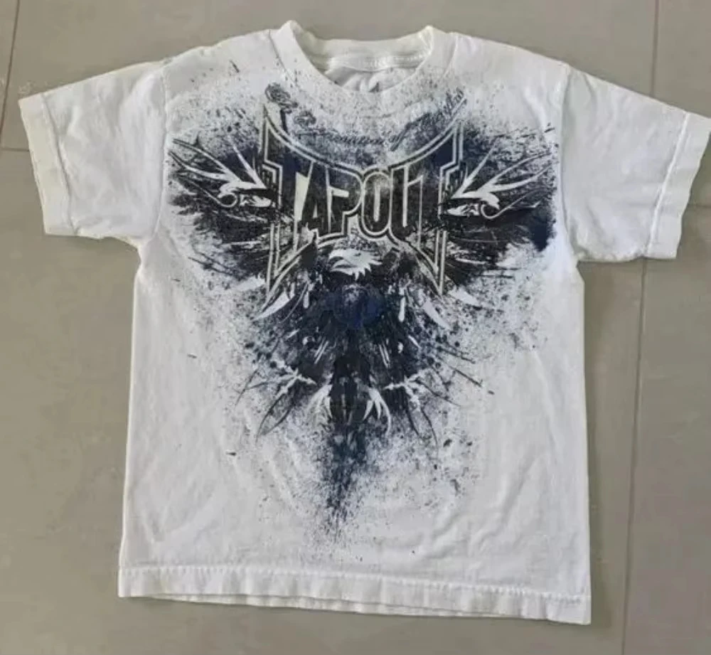2026 New Cool Hot Gothic Street Style Vintage Tapout Graphic Print Short Sleeve T Shirt Cotton