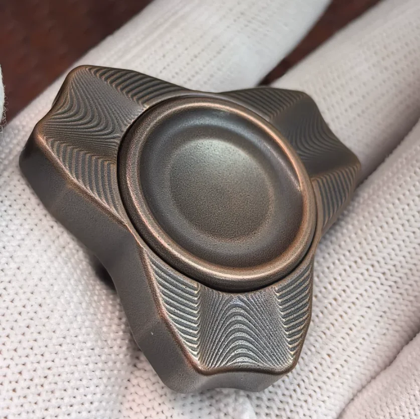 Used EDC KAP Mom Ship Top Copper fidget spinner metal decompression toy