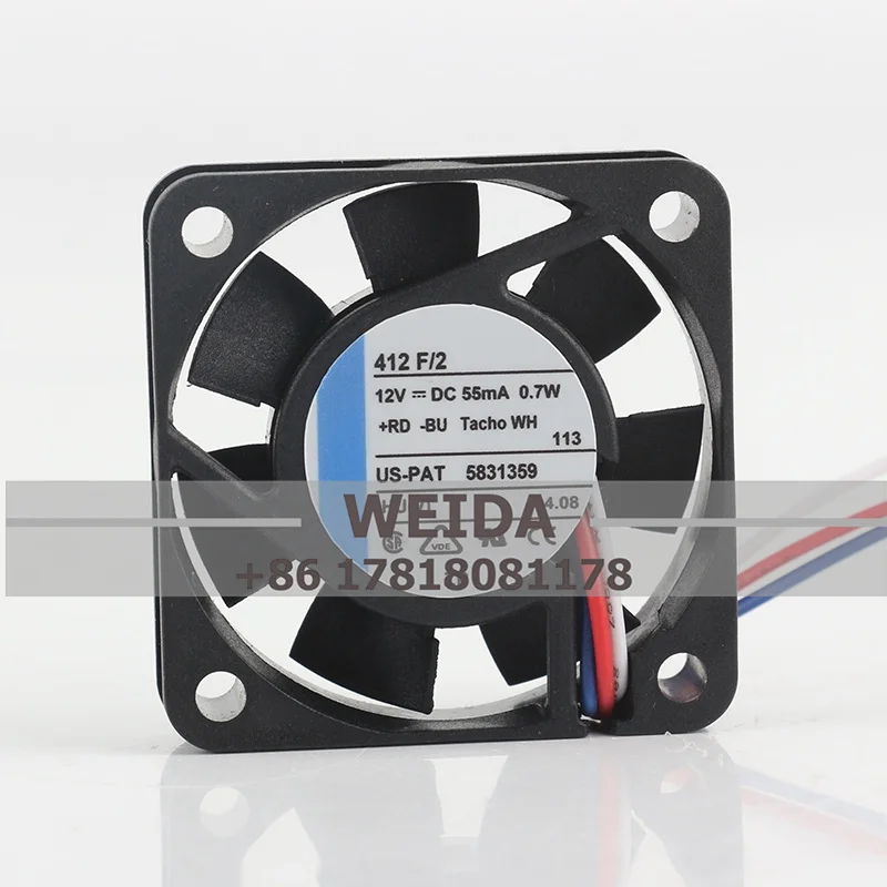 

German 4010 DC12V 55mA 0.7W cooling fan 412F/2/2H /124 Ball Bearing Inverter Small High End Instrument Axial Flow Cooling Fan