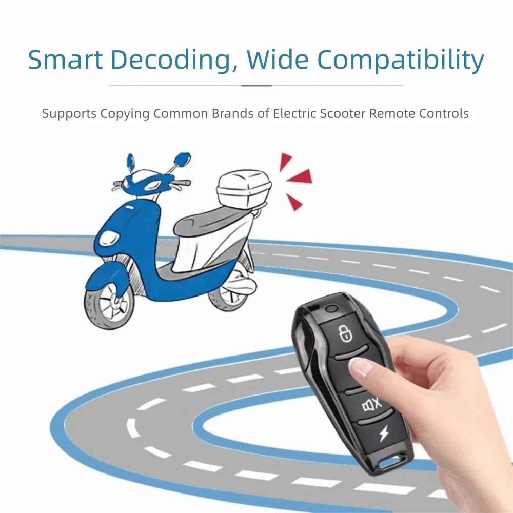 433MHz Frequency Door Remote Control 4 Keys Cloning Code RF Transmitter Wireless Universal Clone Remote Control Electric Car