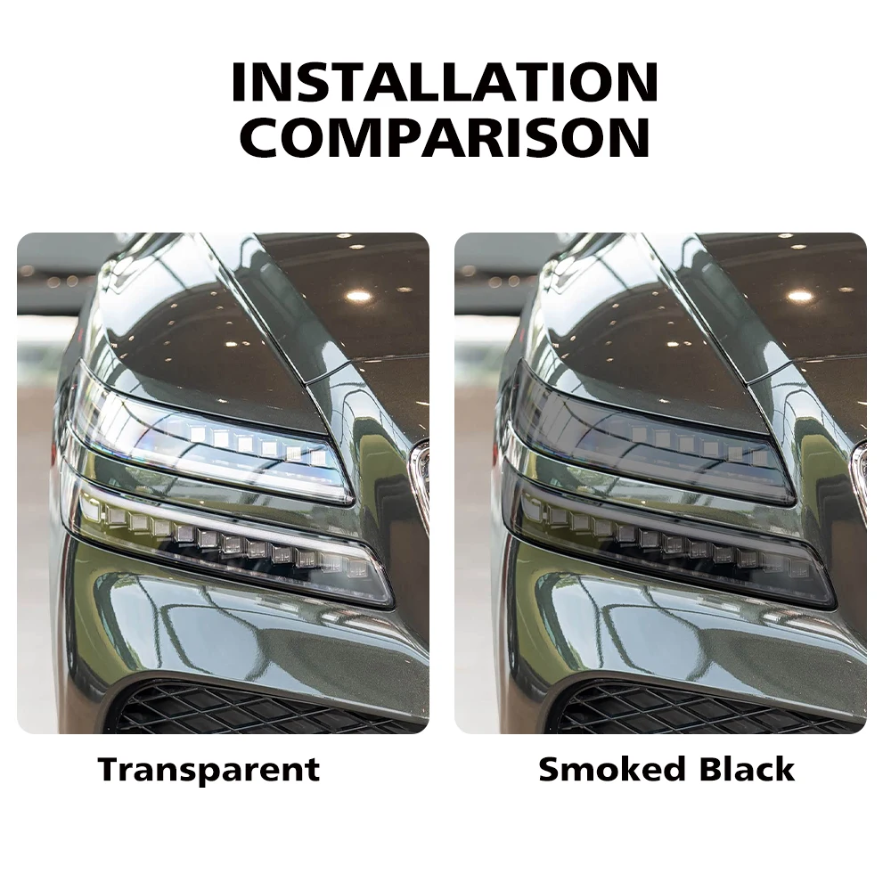 Premium TPU PPF for GENESIS GV80 2021-2024 High-Gloss Smoke Black Pre-Cut Headlight Cover Anti-Scratch Protective Vinyl Wrap Kit
