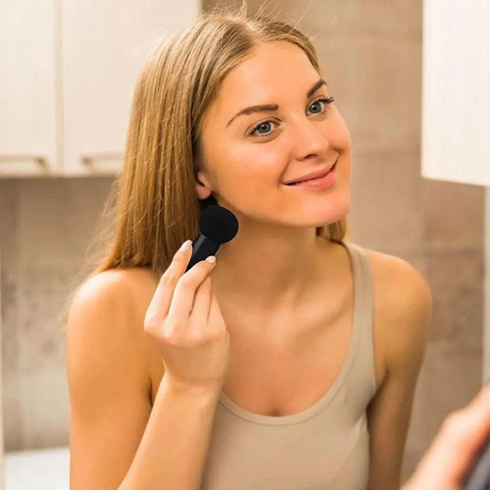 Esponja cosmética de seta de Color aleatorio con tapa protectora, cojín para maquillaje, polvo de huevo suelto, esponja de maquillaje, base de aire B7u8