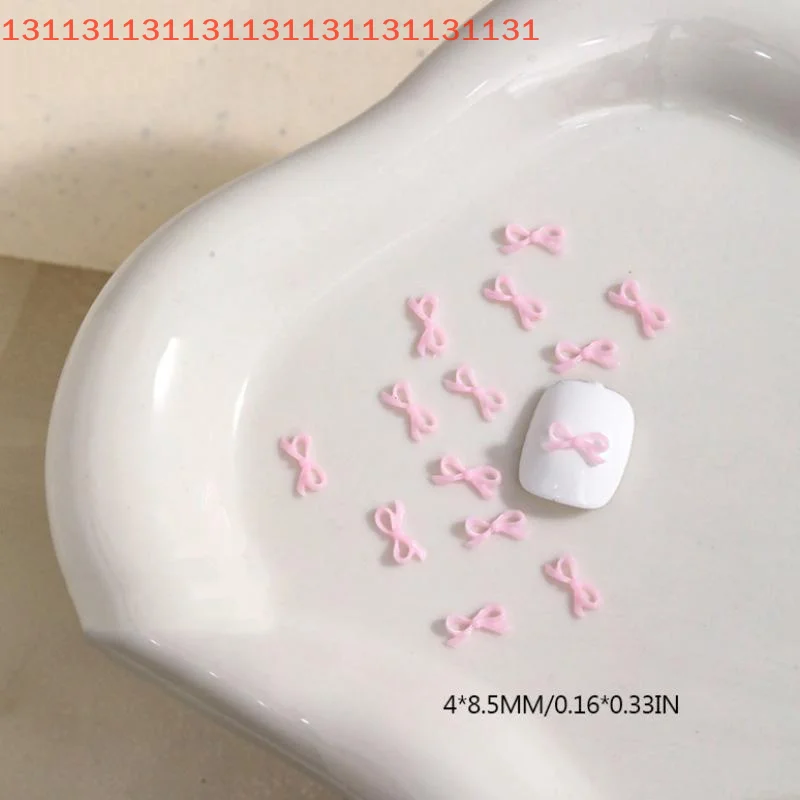 อุปกรณ์ตกแต่งเล็บ 50 ชิ้น ประดับเล็บ DIY รูปโบว์ผูก 3 มิติ งานประณีต ชาร์มตกแต่งเล็บ ริบบิ้นเรซิ่น โบว์ผูก ประดับเล็บ