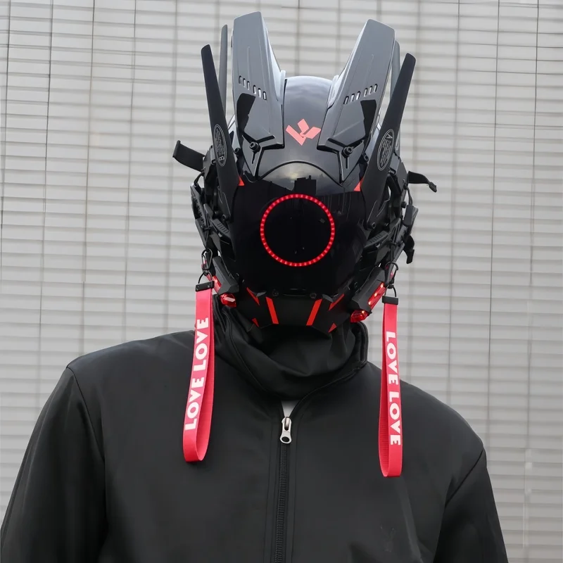 New Cyberpunk Helmet Shinobi Mask Robot Samurai Mask Cosplay Techwear Cyber Punk Hi-Tech Helmet Armor Futuristic Toys Gift