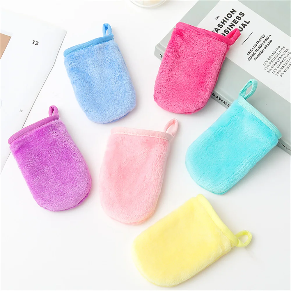 Face Deep Cleaning Pads Reusable Makeup Remover Glove Soft Microfiber Cleansing Makeup Removing Gloves Cleaning Towel Facial