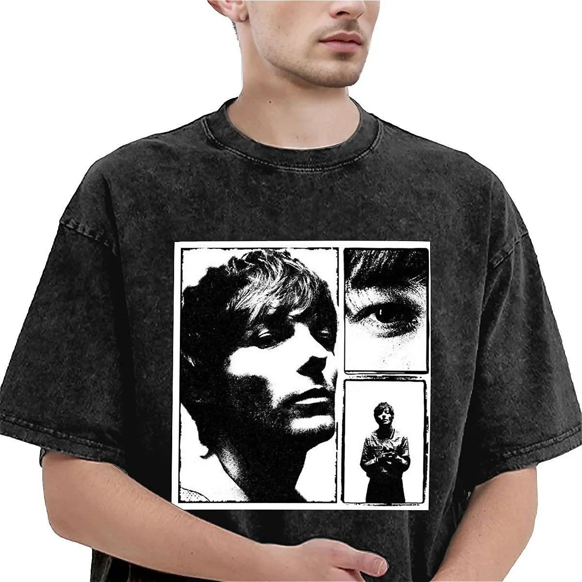 Camiseta lavada de gran tamaño para hombres, camisetas de algodón con cara de Louis Tomlinsons, camiseta linda de cantante inglés, camisetas divertidas Y2K, Verano