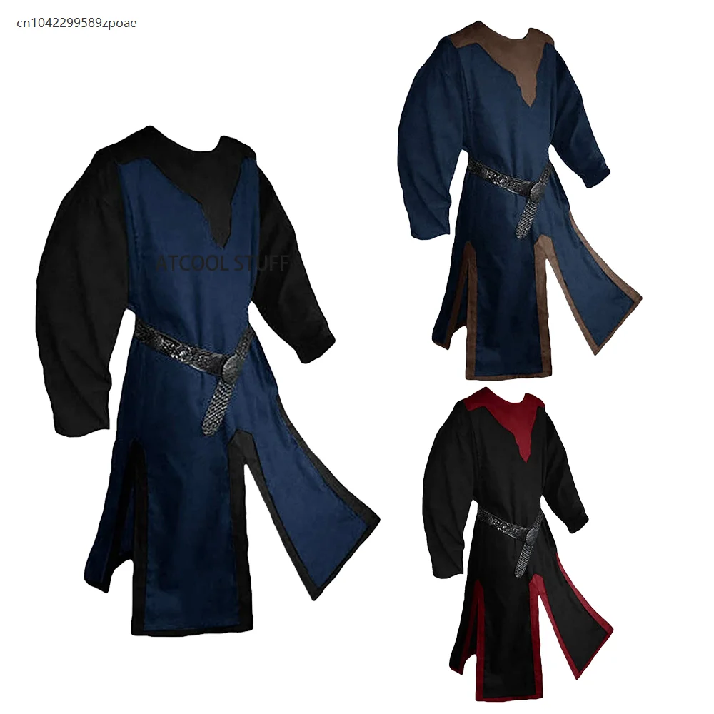 

Medieval Men's Gothic Tunic Crusader Priest Cosplay Costume Renaissance Viking Knight Pirate Retro Stage Performance Costume
