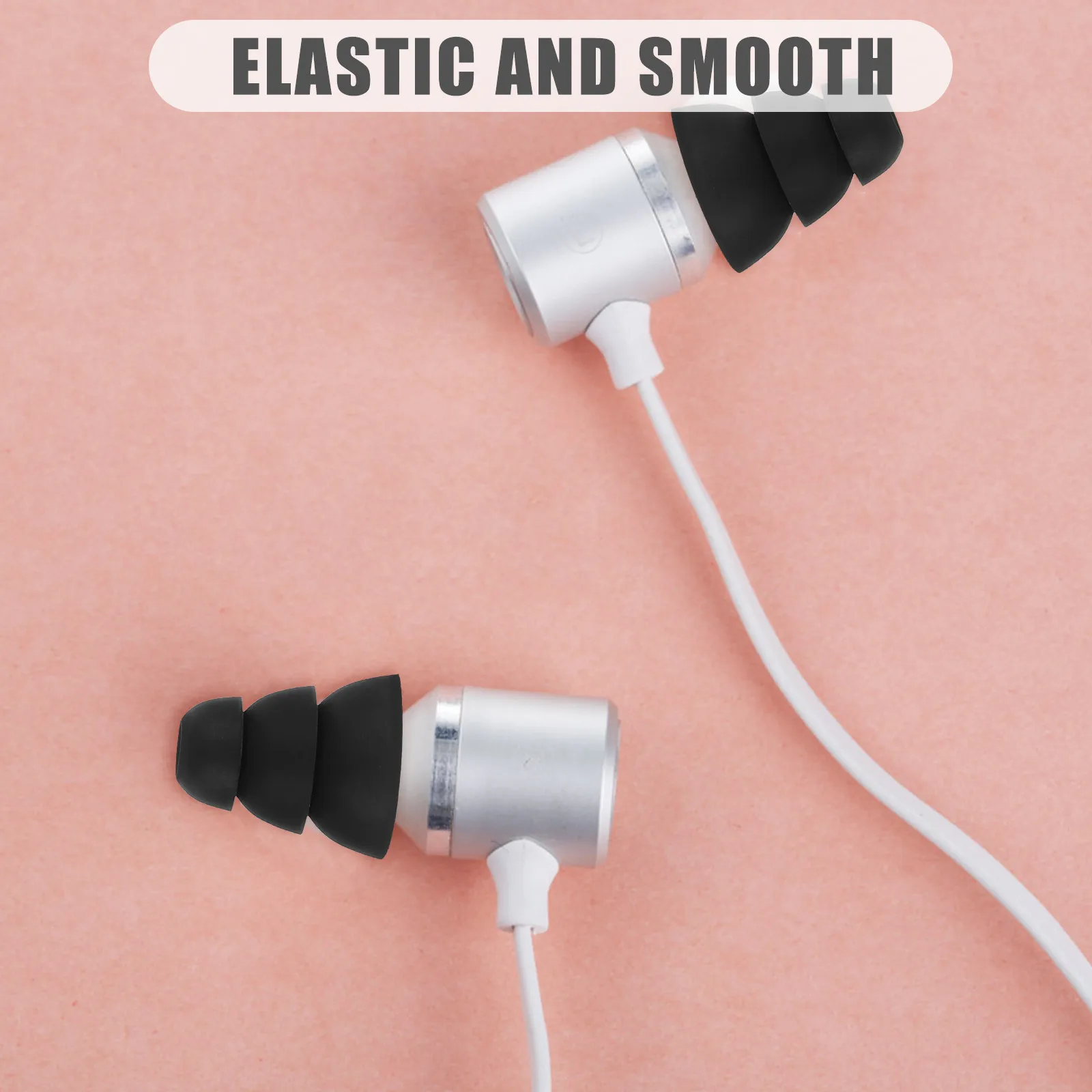 5Pair Silicone Earbud Tips Soft Elastic Earphone Caps Noise Isolating in-Ear Covers Compatible Mp3 Mp4 Phone Earbud Replacement