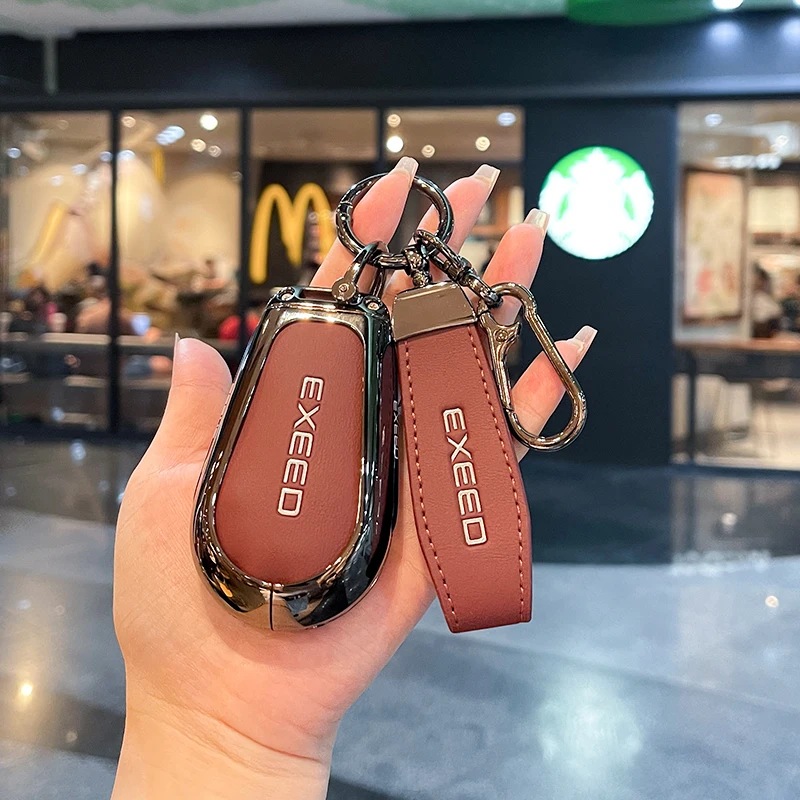 

for Chery Exeed VX RX CDM FL LX TXL PHEV Car Key Case Remote Cover Shell Keychain Housing Ring Holder Fob Interior Accessories