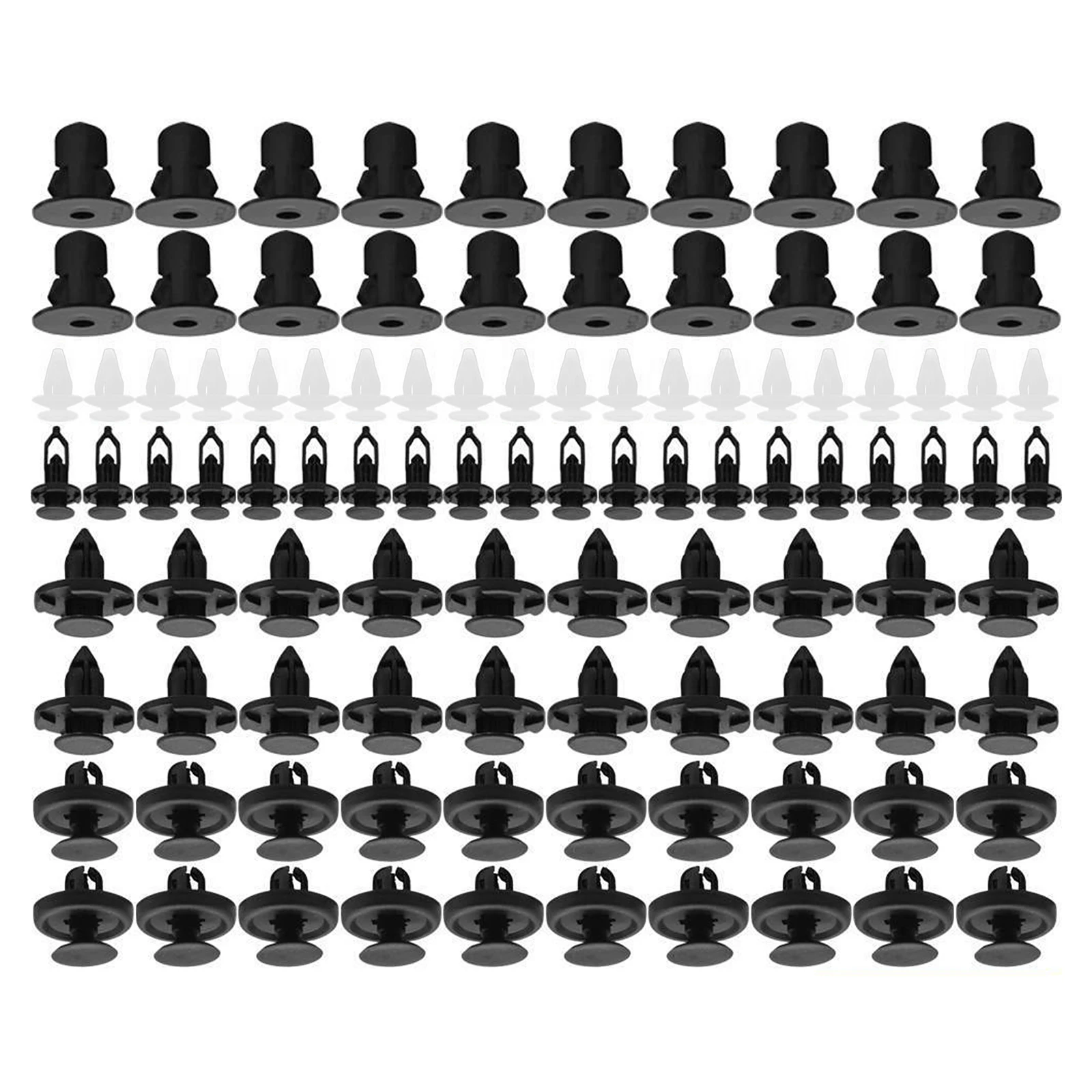 

100 Pcs Push Pin Engine Cover Retainer Bumper Fastener Trim Body Rivet Plastic Automotive Accessories