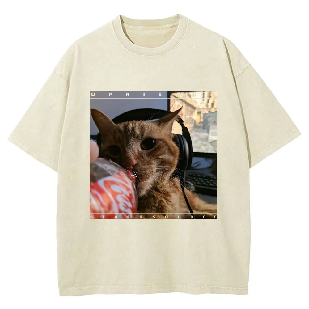 Funny Gamer Cat Meme Printed Tshirt Women Fashion Summer Short Sleeved Casual Harajuku T-shirts Tops Casual Clothing