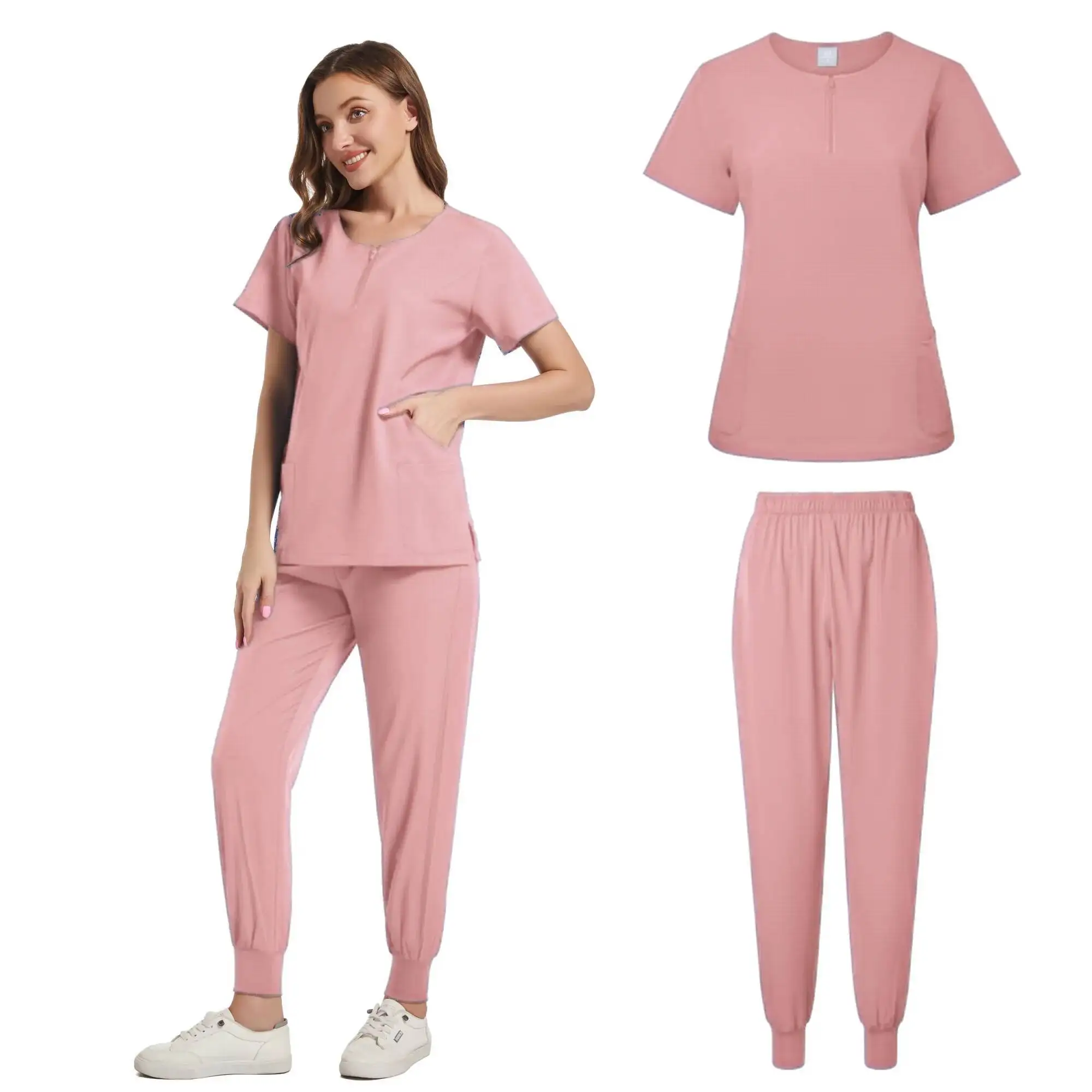 Tuta da donna Set corto Uniformi da lavoro Spa Salon Uniforme Abbigliamento da lavoro Set di scrub colorati per sala operatoria