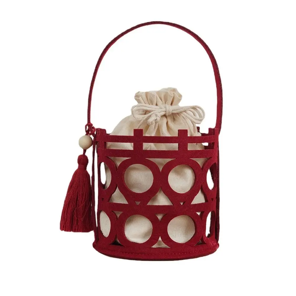 Chinese Style Red Portable Gift Felt Organizer Handbag Wedding Candy Bag Handle Bag Wedding-favor Gift Package Bag