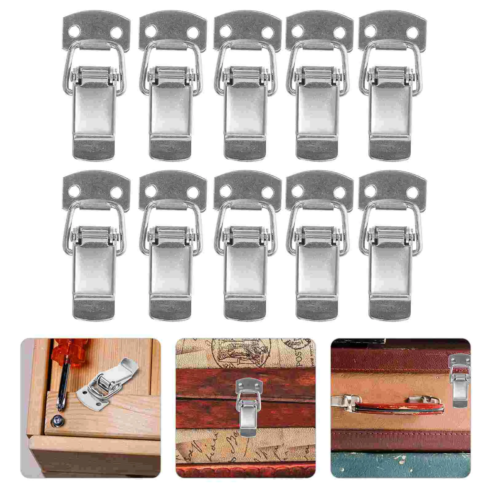 

10 Pcs Lock Padlock Baby Door Garage RV Cabinet Locks Stainless Steel Latch Bolt for Doors Hasp Catch