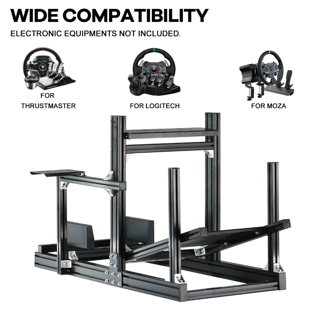 Sim Racing Cockpit 8040 Aluminium Profiel Rig Verstelbare Zitstandaard Stuurpedalen Mount