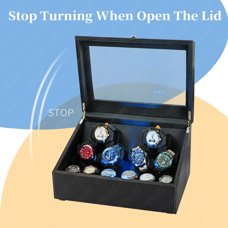 FRUCASE PU Watch Winder for automatic watches automatic winder 6+6 watches
